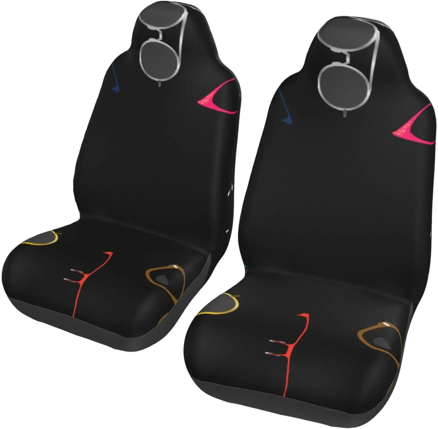 Eyeglasses 2-Piece   Seat Cover Complete Set - Elastic Seat Protection Cover for Cars, Trucks, Suvs, and Trucks