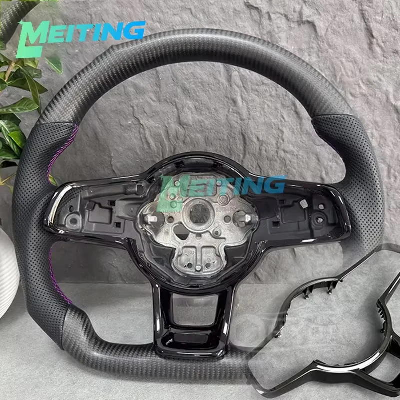 Suitable for Volkswagen Golf 7 MK7 R GTI GTE GTD Passat B8 Tiguan with painted button frame carbon fiber steering wheel