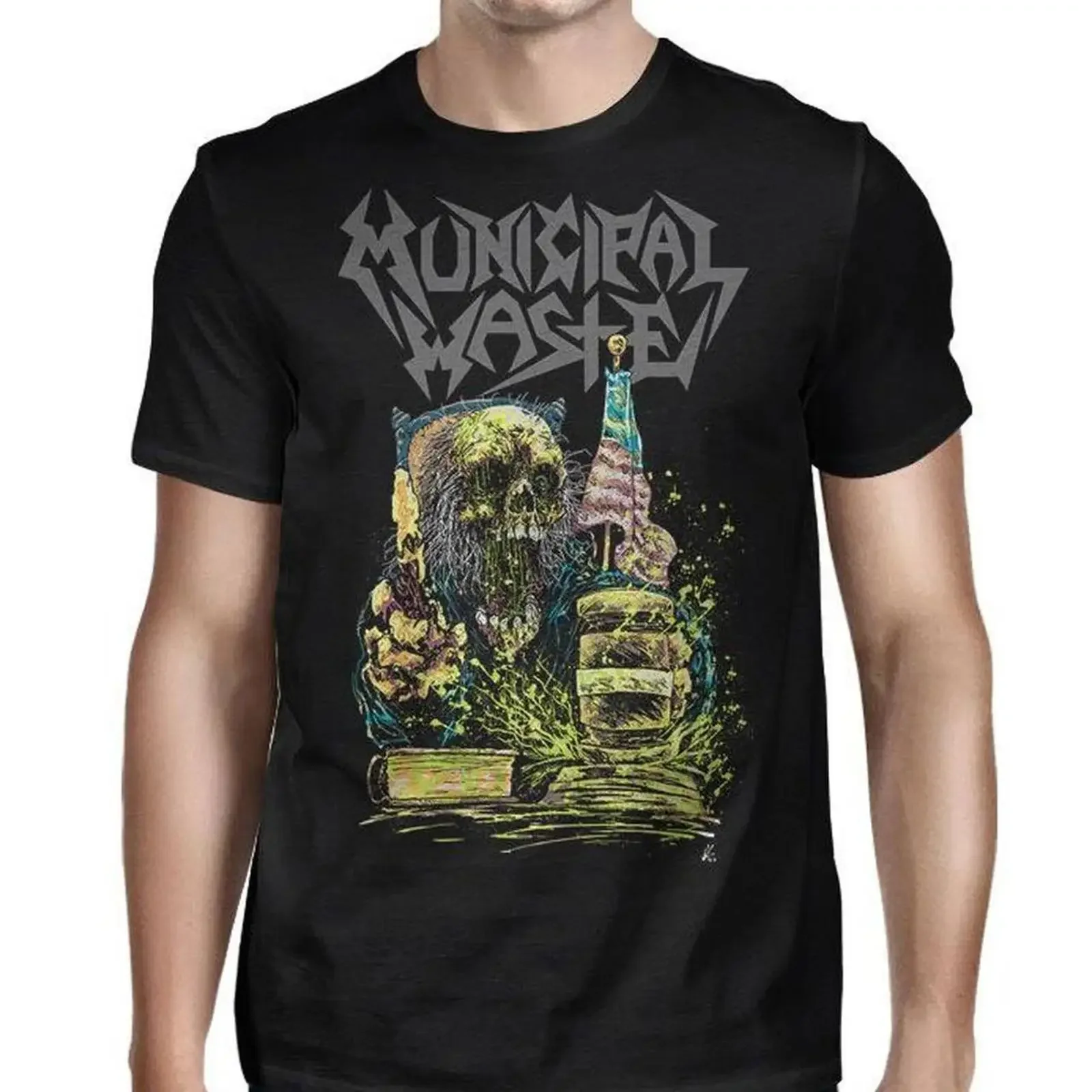 Authentic MUNICIPAL WASTE Judgment Thrash Metal T Shirt S NEW vintage Washed Casual Unisex streetwear Top For Everyday Wear