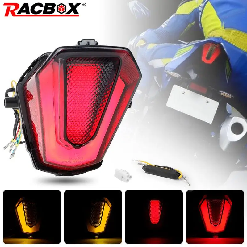 

LED Motorcycle Tail Light Turn Signal Brake Lamp 12V for Suzuki GSXR1000 2017 2018 2019 2020 2021 2022 2023 Integrated Taillight