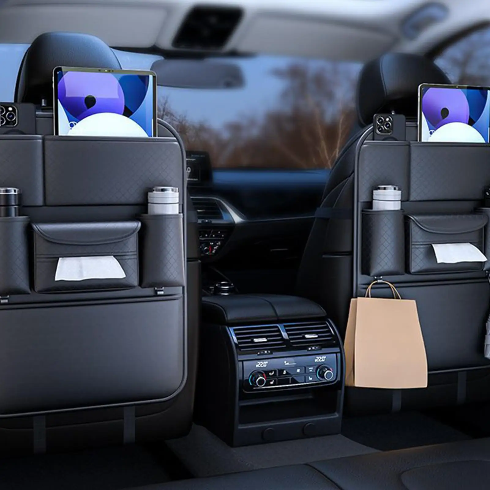 Back Seat Storage Organizer Family Road Trip Must Have Kick Mats Back Seat Protector For Trailer Truck Sedan Pickup Tablets