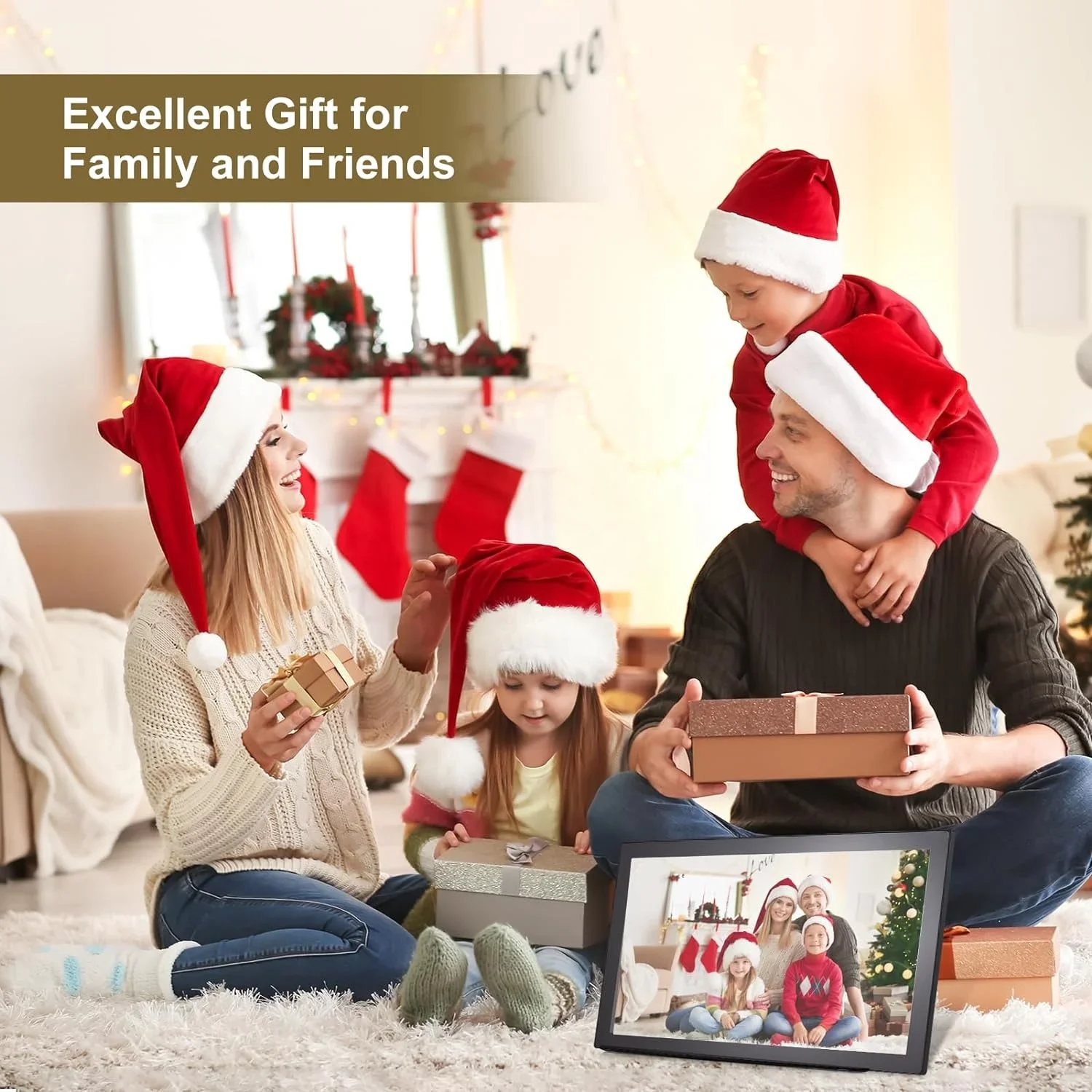 21,5-calowa cyfrowa ramka na zdjęcia Wi-Fi Duża cyfrowa ramka na zdjęcia Ekran dotykowy IPS 32 GB Automatyczne obrót Udostępnij zdjęcia za aplikacją Frameo