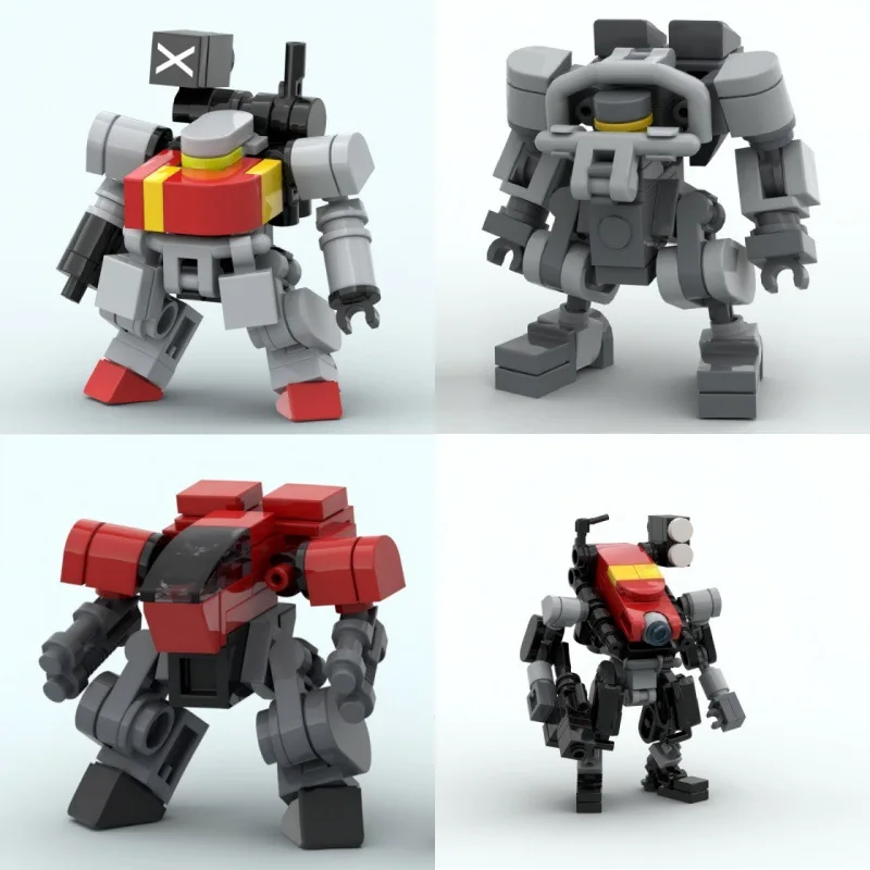 Moc bloco de construção pequena armadura robô exoesqueleto mecha guerreiro modelo ornamento montagem brinquedo diy crianças educação brinquedos crianças presente