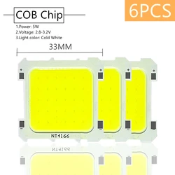6PCS LED COB CHIP USB Portable Mini Keychain Camping Light Pocket Flashlight Outdoor Floodlight Spotlight Lighting Accessories