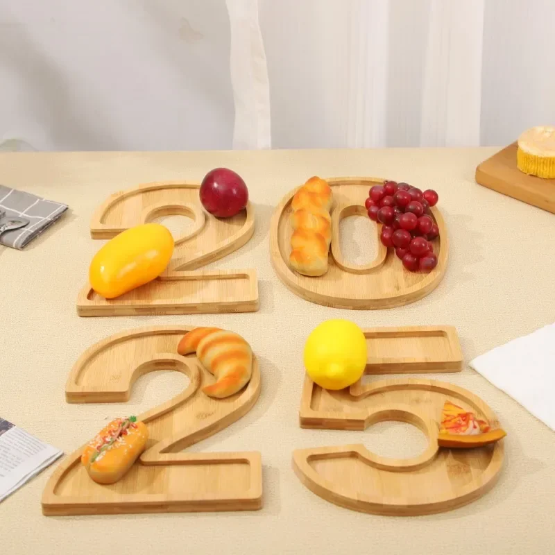 New Digital Tray Fruit Cheese Platter Vegetable Food Plate Party Supplies Cooked Food Plate Home Decoration Crafts Xmas Gift