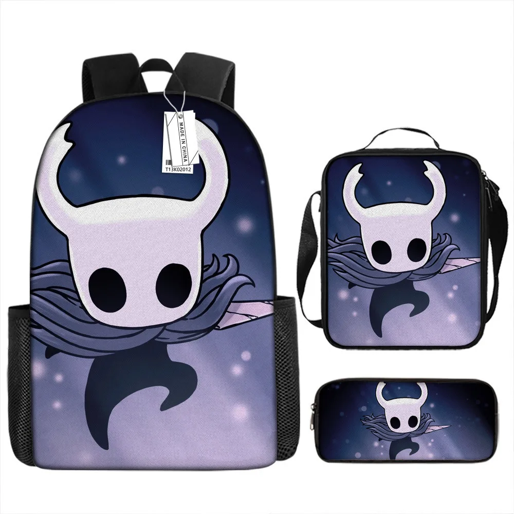 

Hip Hop Youthful Novelty Hollow Knight 3D Print 3pcs/Set Student Travel bags Laptop Daypack Backpack Lunch Bag Pencil Case