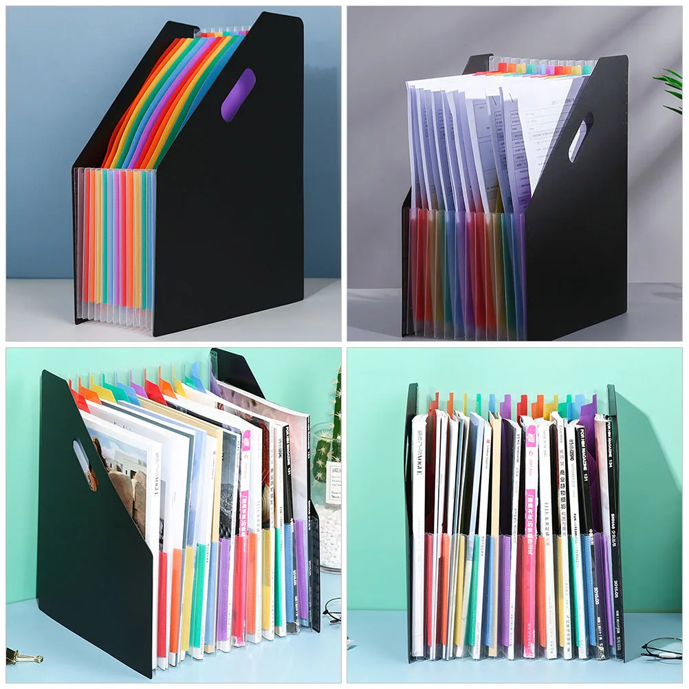 Large Capacity Accordion File Folder Expandable Plastic Document Organizer Receipt Holder Standing Office File Organizer