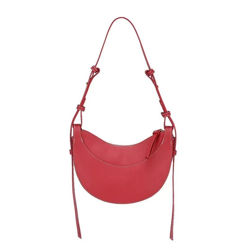 Bolso de marca de lujo para mujer, bolso para axila de cuero con estampado de lichi, bolso de sillín, bolso de hombro con correa ajustable