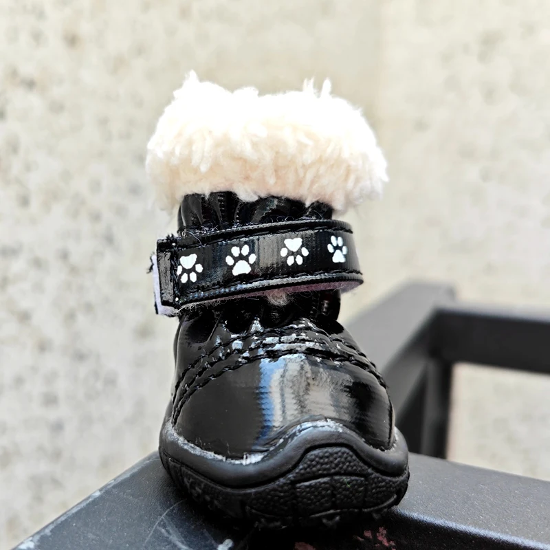 Waterproof Dog Booties Red Black Paw Small Puppy Animal Winter Snow Pet Item Shoes Boots 4pcs/set Chihuahua Sneakers Accessories