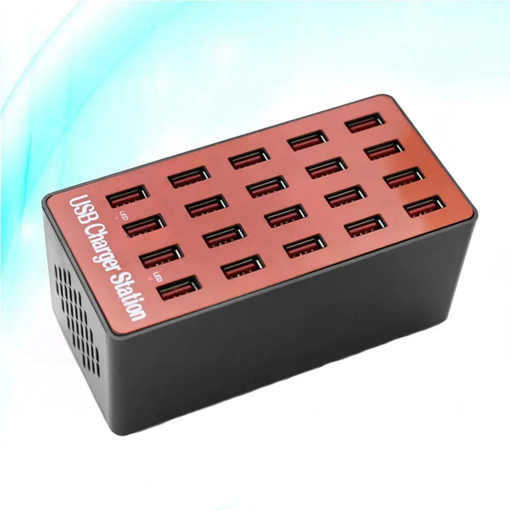 20 USB Ports Desktop Charger 16A Fast Charging Safe Protection for Smartphones Tablets