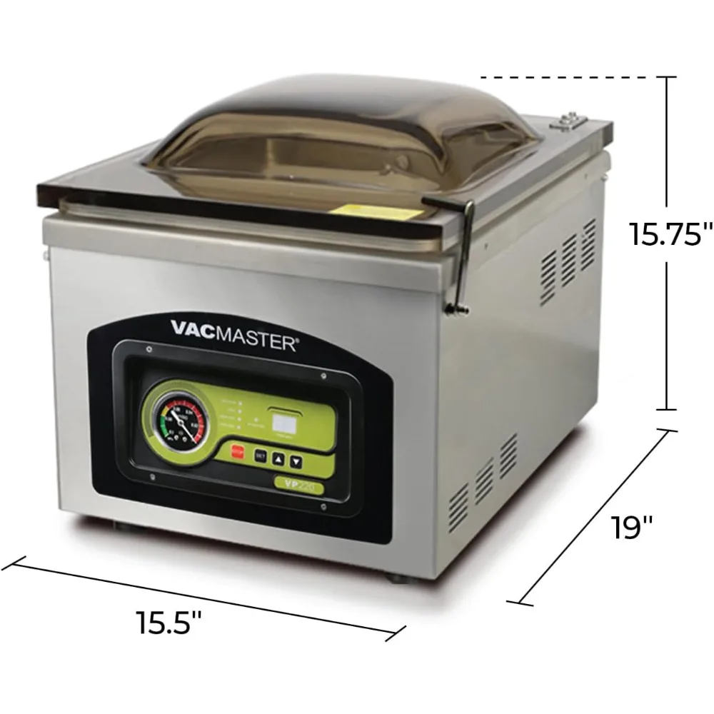 Sellador al vacío de cámara comercial VP220 para Sous Vide, líquidos, polvos, 110 V, bomba de aire sin mantenimiento con barra de sellado de 12,25