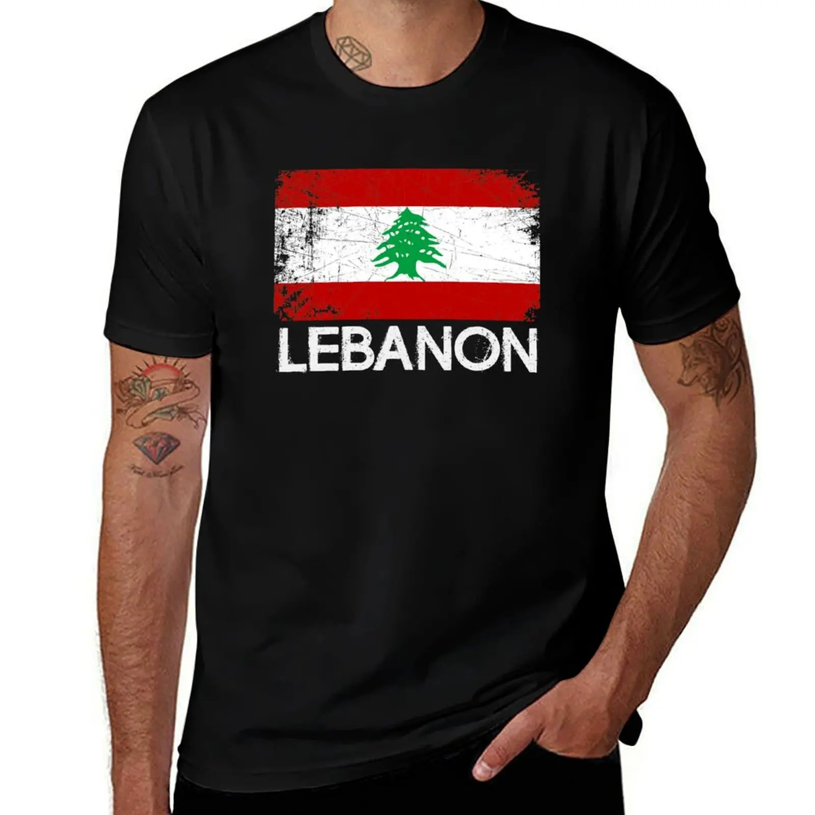 Lebanese Flag Design | Vintage Made In Lebanon Gift T-Shirt t shirt man plain T-Shirt