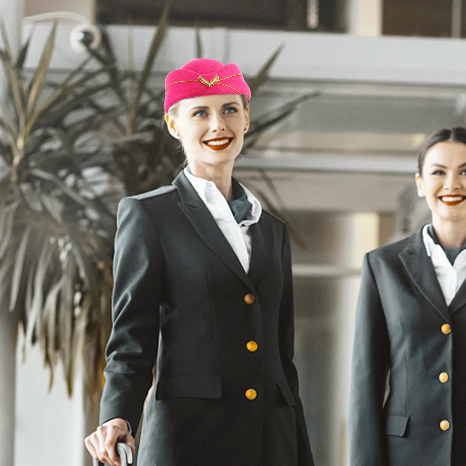 

Stewardess Cosplay Hat Airplane Hostess Uniform Decorative Lightweight Performance Party Flight Attendant Costume Accessory