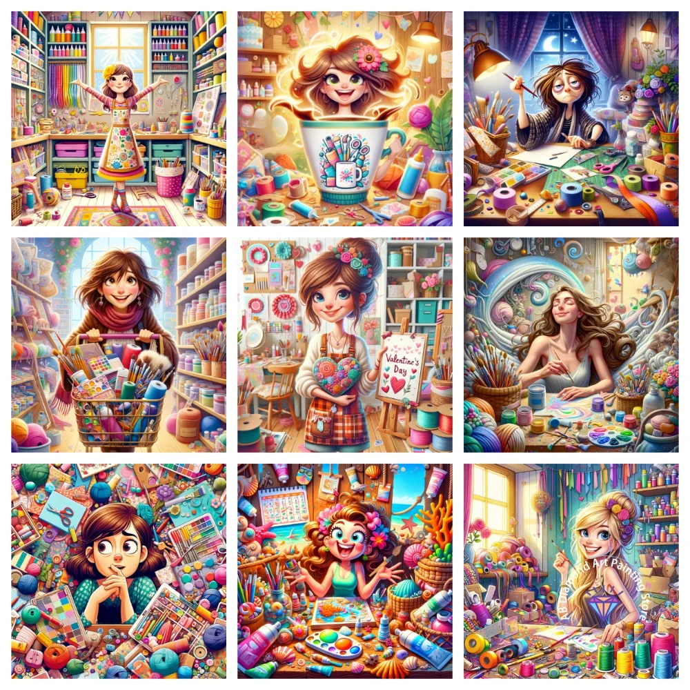 

Portrait Ross Girl AB Diamond Painting Kit Square Round Diamond DIY Mosaic Handmade Art Adult Exquisite Gift Crafts Home Decor