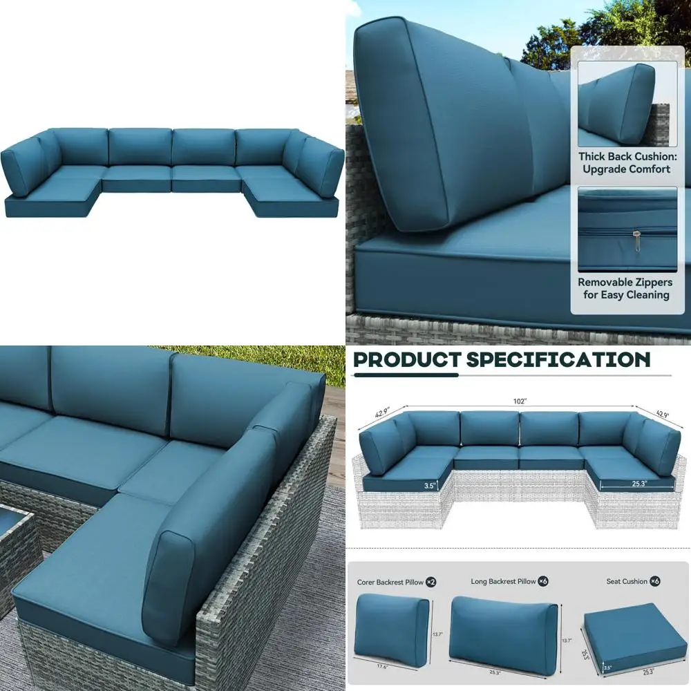 

Водонепроницаемые уличные диванные подушки для плетеных секционных сидений из ротанга, прочные сменные подушки для мебели для патио для переоборудования