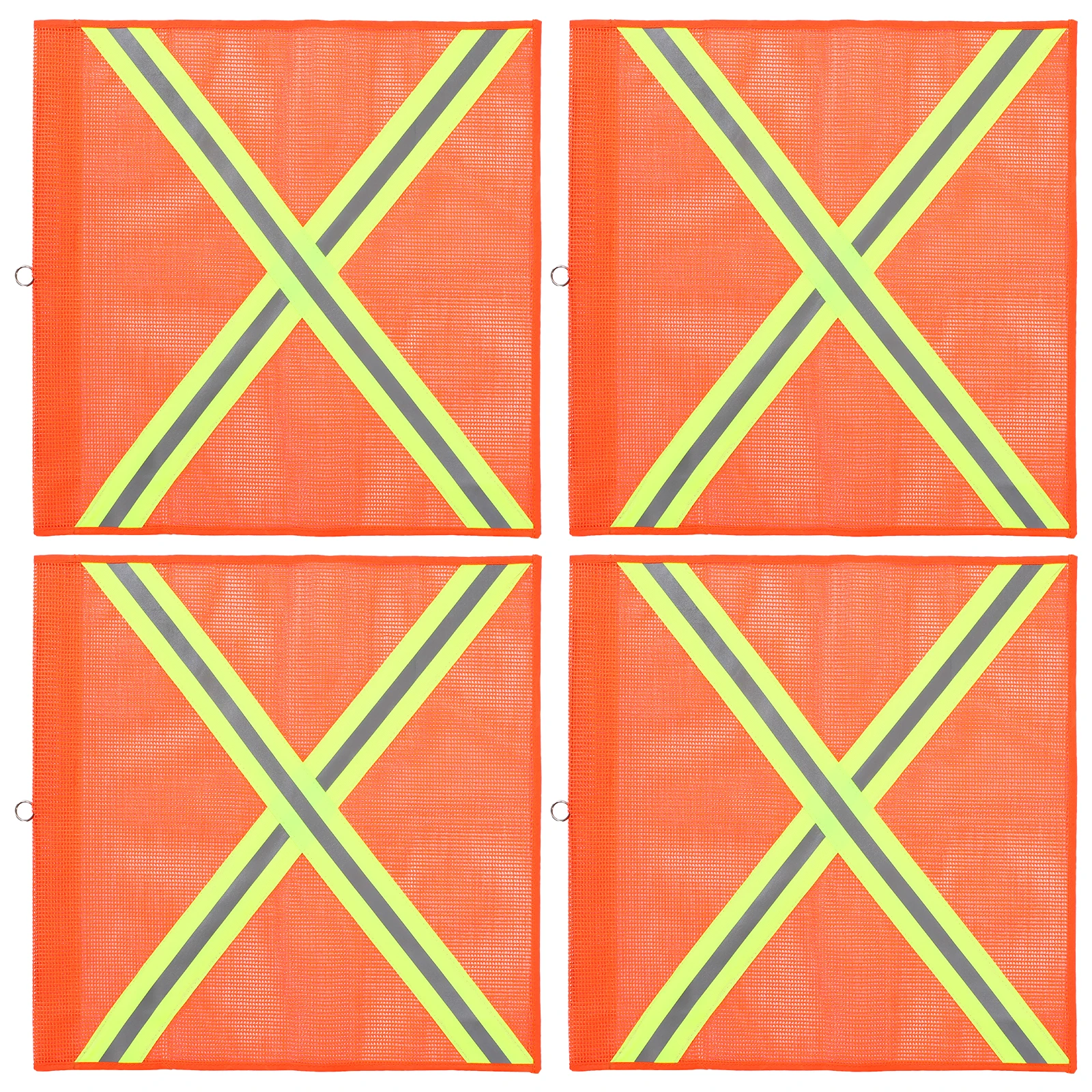

4 pcs Reflective Safety Flags 18in PVC Outdoor Warning Flags for Trucks Traffic Control Road Construction High Visibility