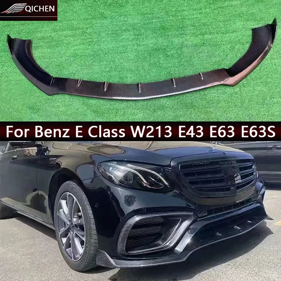 

For Mercedes Benz E Class W213 E43 E63 E63S Carbon Fiber Front lip Car Bumper Diffuser Chin Spoiler Car Accessories Body Kit