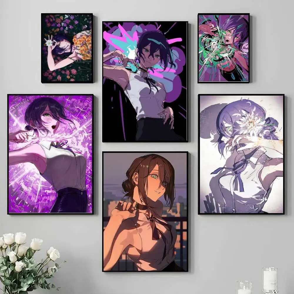 Póster de motosierra C Man Reze, arte autoadhesivo, pegatina de papel impermeable, decoración de pared de habitación, cafetería, Bar, 1 ud.