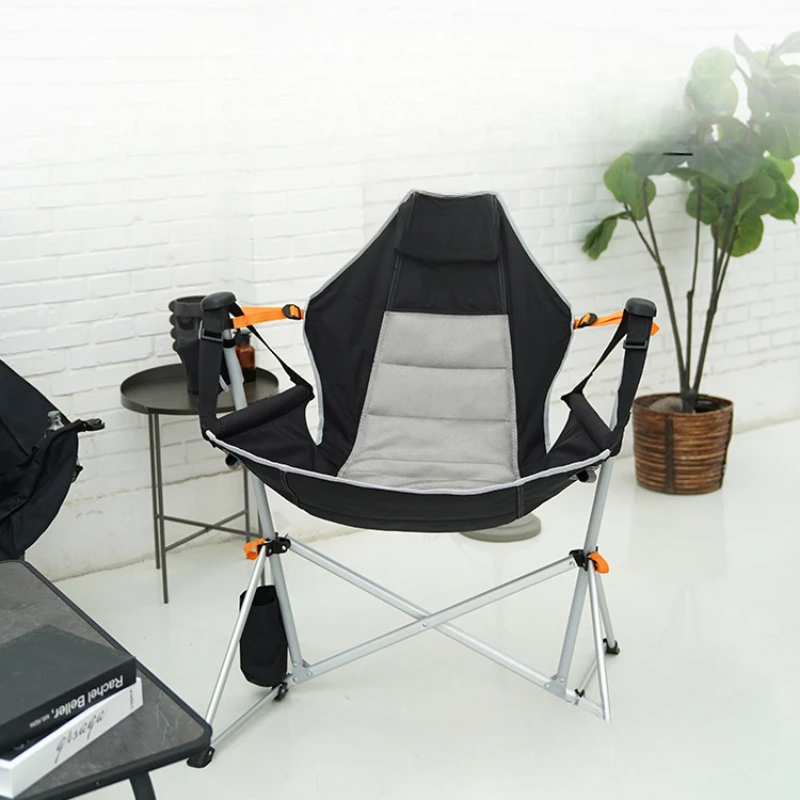 Balcony rocking chair folding nap chair home portable hanging chair adjustable ultra-light aluminum leisure backrest.