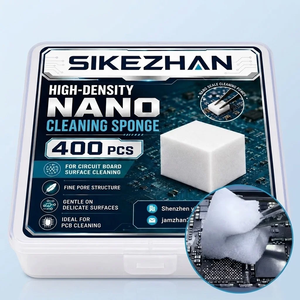 400Pcs Fine Pore Nano Sponge Cleaning Cubes Set Precision Tweezers Tool for PCB Circuit Board Electronics Maintenance Kits