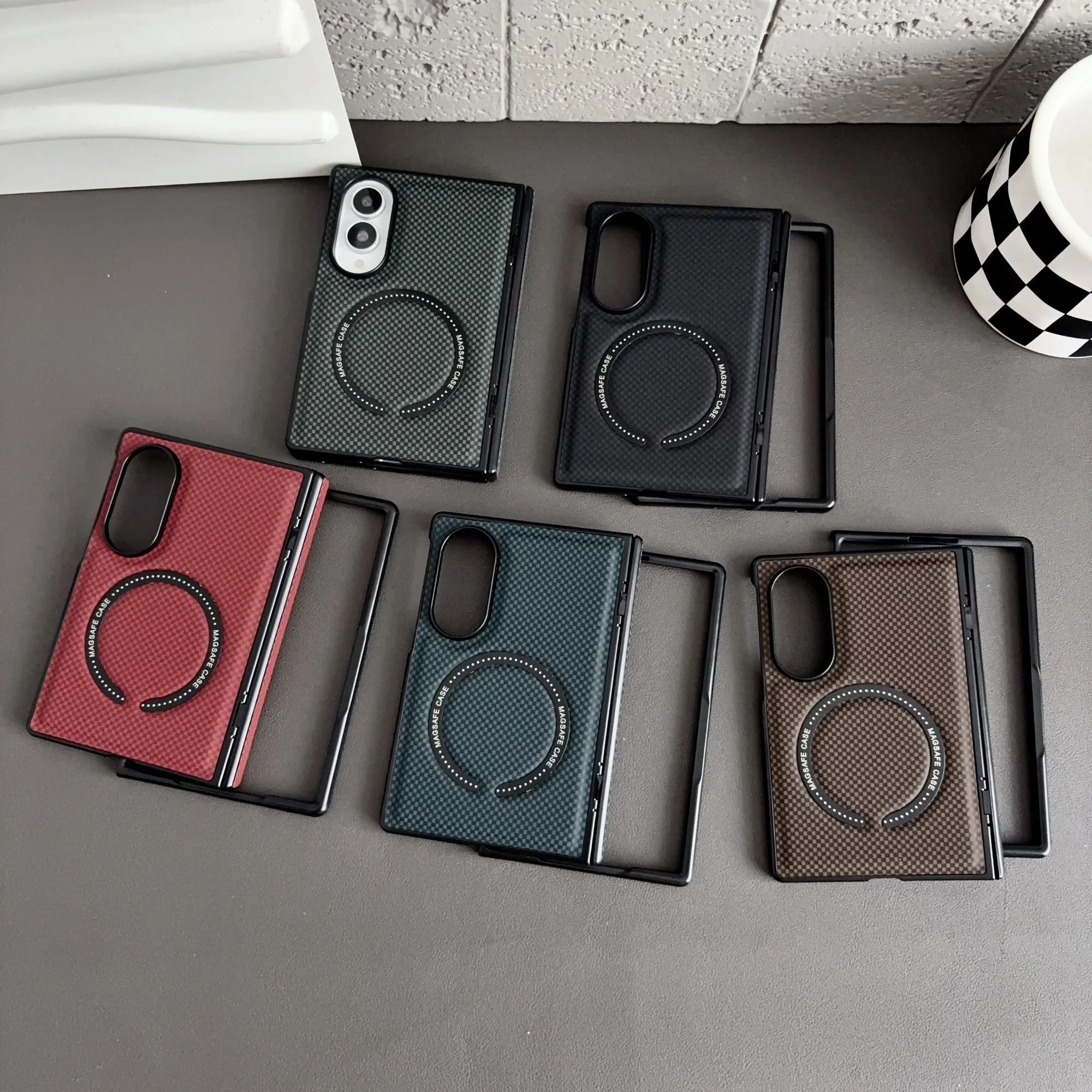 Business Luxury Leather Magnetic Case for Samsung Z Fold 3 4 5 6 7 8 Ultra Z Flip 8 7 6 5 4 3 Hinge Protection for Magsafe Cover