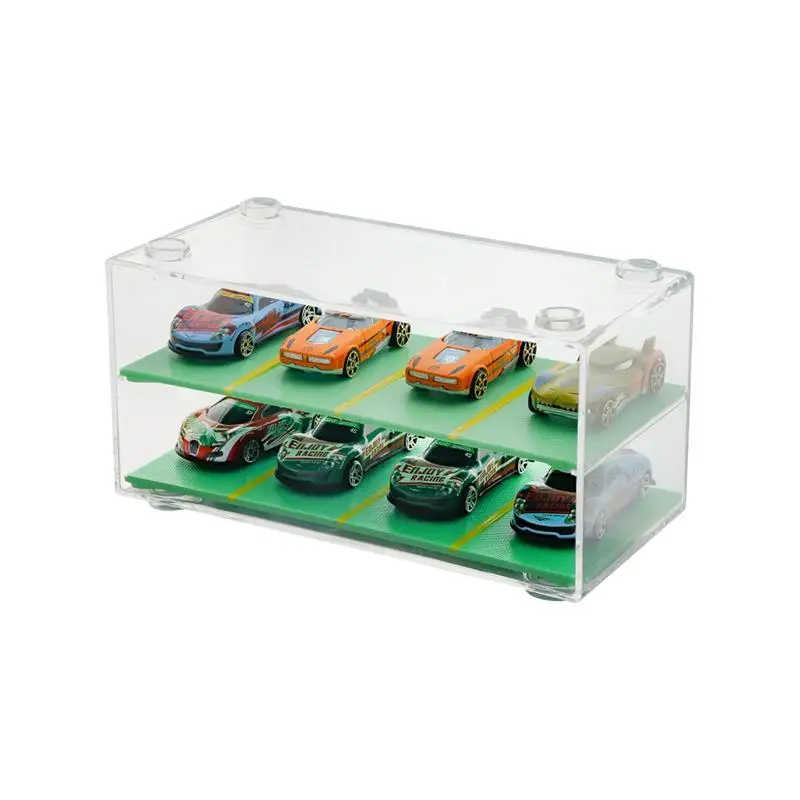 

2-Layer Clear Acrylic Display Case with Parking Space for 1/64 Scale Model Cars