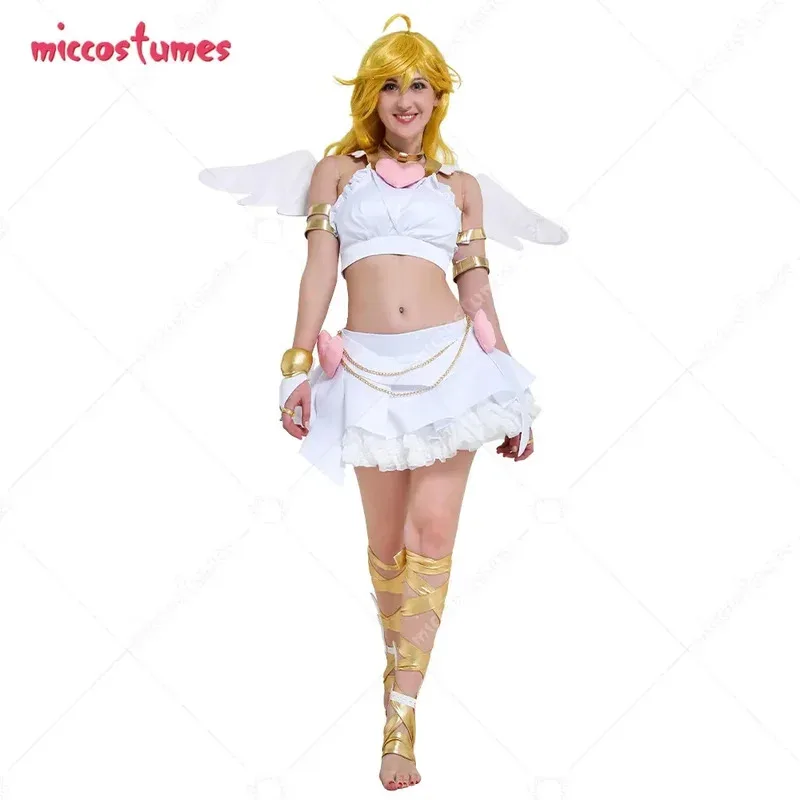 

25COSMiccostumes Women's Stocking White Cosplay Costume For Women Halloween Costume