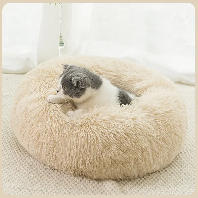 Super Cat Bed Warm Sleeping Cat Nest Soft Long Plush Best Pet Dog Bed for Dogs Basket Cushion Cat Bed Cat Mat Animals Sleeping