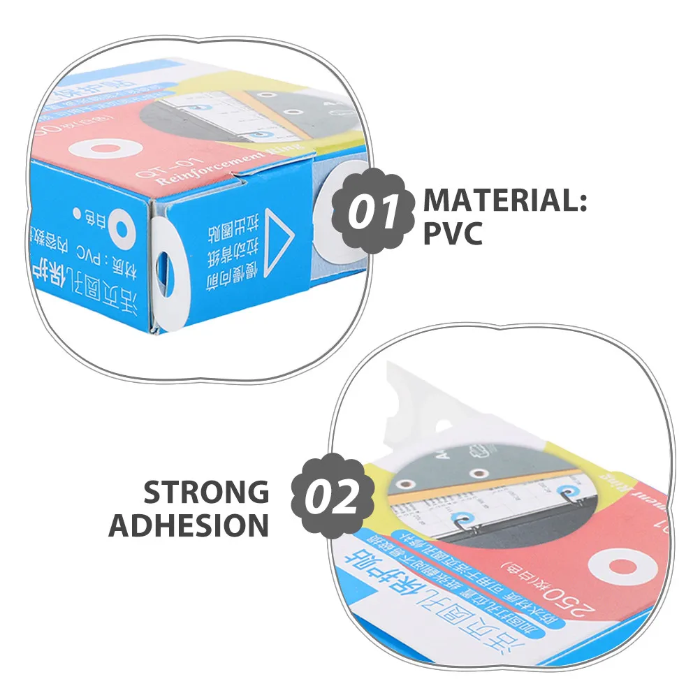 750Pcs Paper Hole Protector Reinforcement Stickers Self-Adhesive for Hole Punch Repair Office Document Reinforcement Stickers