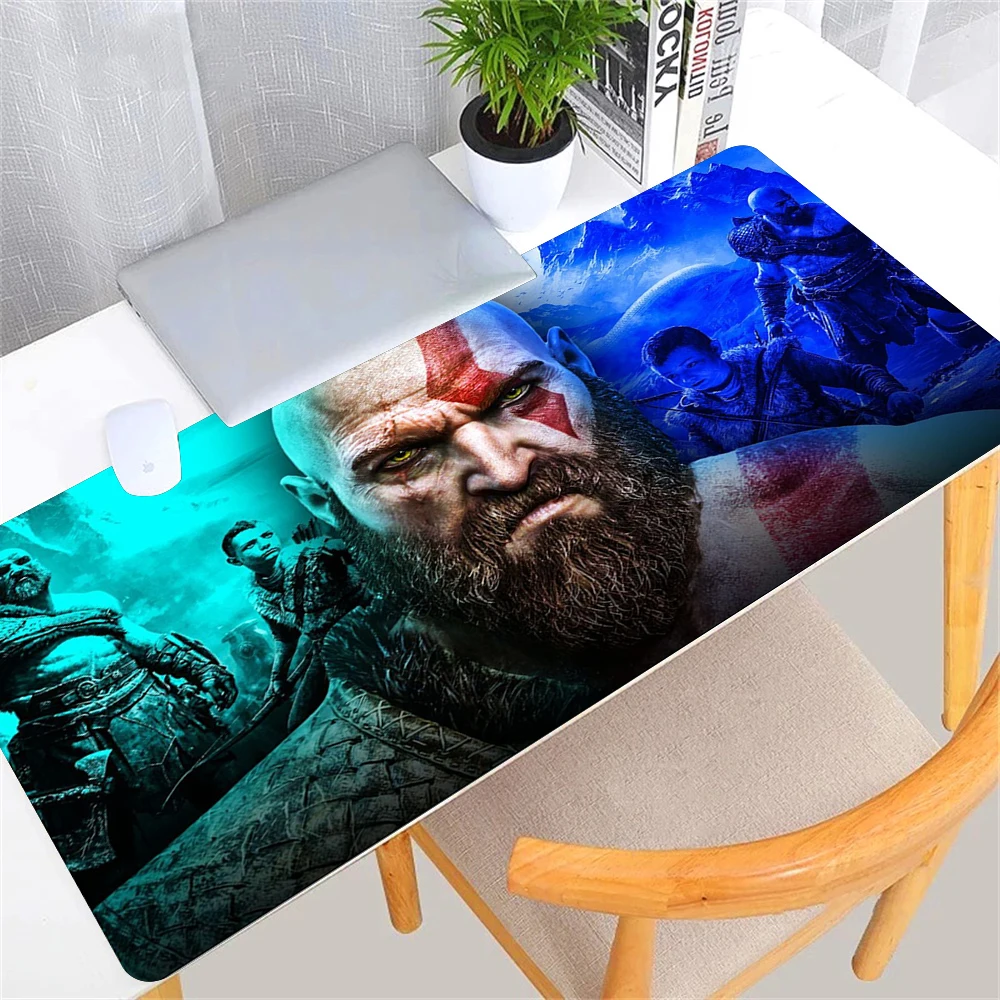 Large Game God of War Mousepad XL Desktop Natural  Rubber Desk Mat Kawaii Gaming Accessories Students Writing Pad Desk Mat 80x30