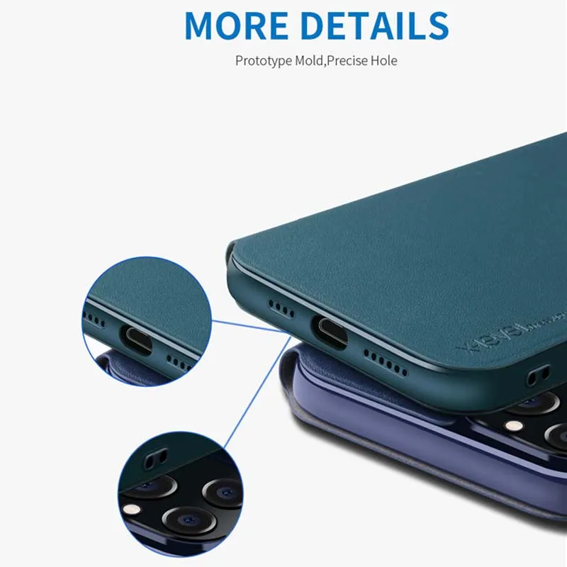 X-level Luxury Original Ultra Thin Slim Flip Case Leather Tpu Book Cover For Iphone 15 14 Plus 13 Pro MaxPhone Case