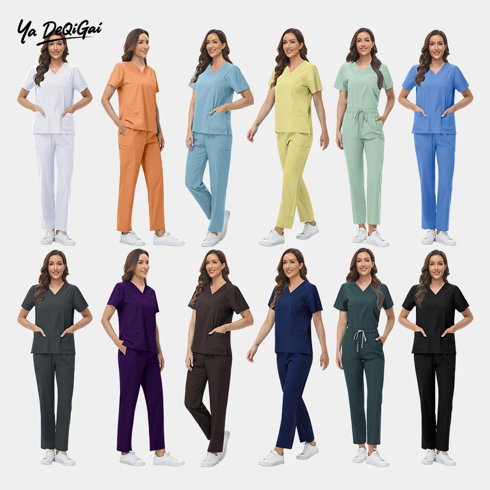 

Аксессуары для медсестер, облегающие наборы скрабов, женская медицинская униформа, одежда для больничных врачей, спецодежда для стоматологической клиники, хирургическая униформа для домашних животных