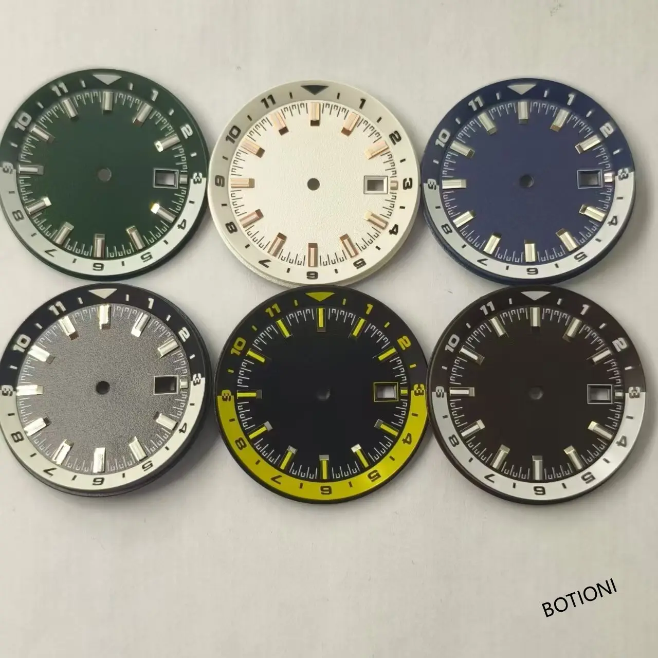 BOTIONI 36.5 مللي متر ساعة بقرص أسود أبيض أخضر أزرق قرص معقم قرص مضيء مناسب لحركة NH35 NH36 ، إكسسوارات وجه الساعة