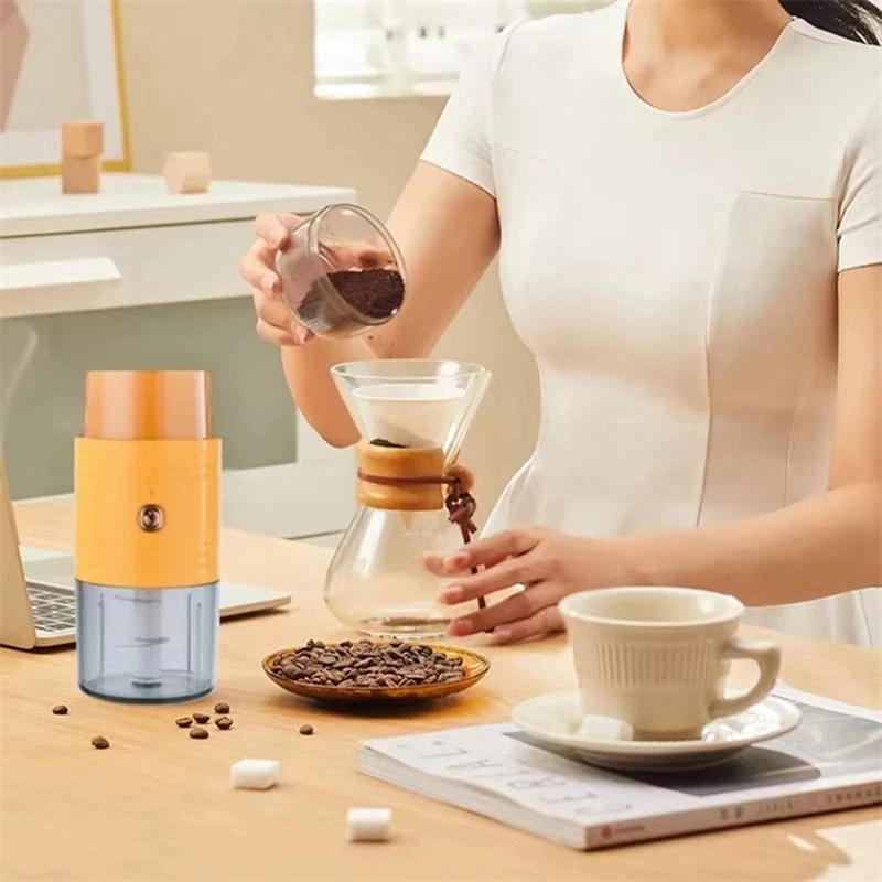 Mini Food Processor Double-Headed Electric Chopper For Vegetables, Meat, Fruits, Nuts With Dry Wet Separation In White