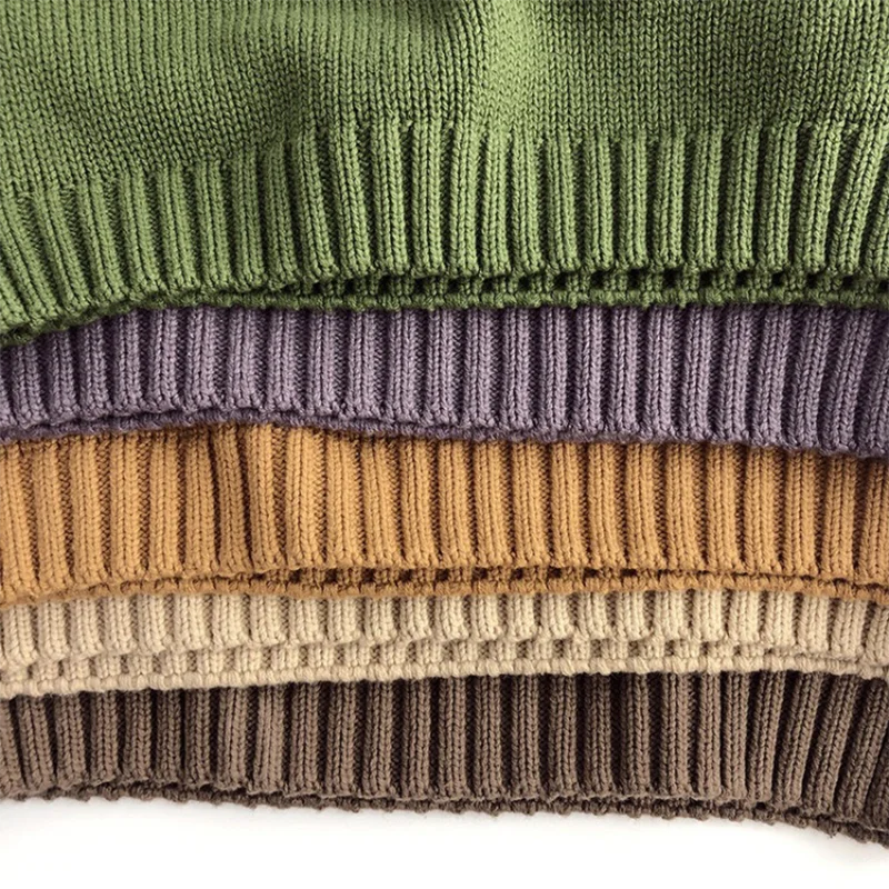 Herbst-Winter-Mode: Warme Pullover für Jungen und Mädchen, einfarbig, gestrickt, mit Rundhalsausschnitt, Oberteile für Kinder im Alter von 2 bis 8 Jahren, Unterhemd. – Detail 12