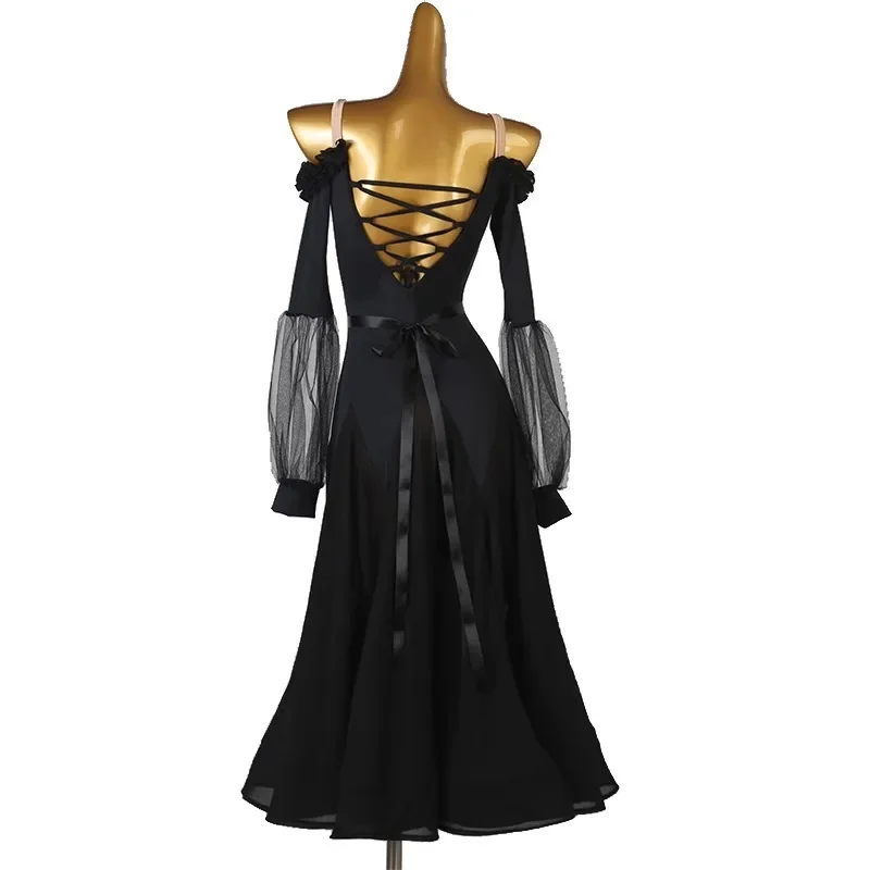 Costume de concours de danse Standard National, pour salle de bal, nouvelle jupe de danse moderne, robe d'examen d'art, beau dos