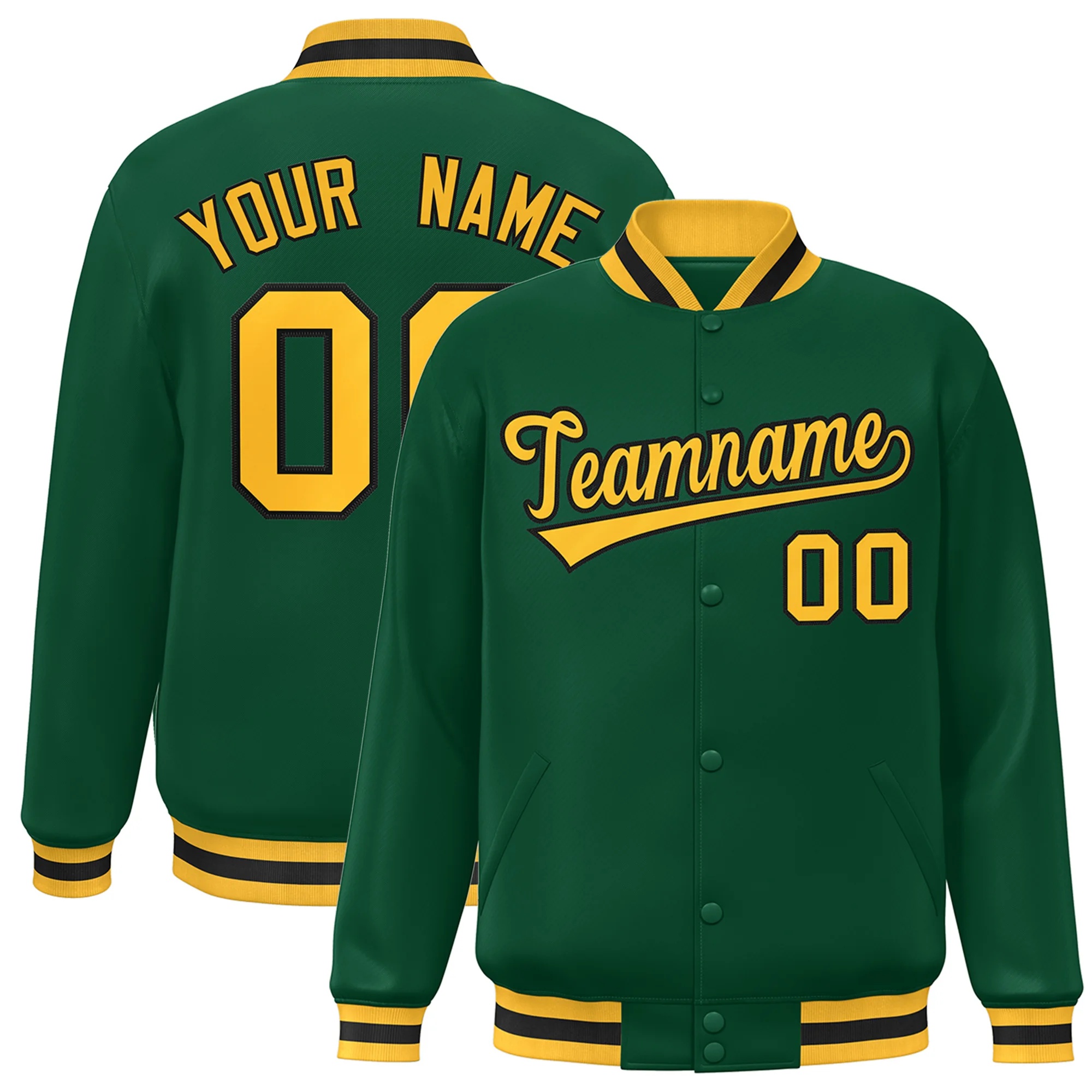 Personalized Baseball Jacket Men's Full-Snap Stitched Letter Number Varsity Letterman Baseball Jacket