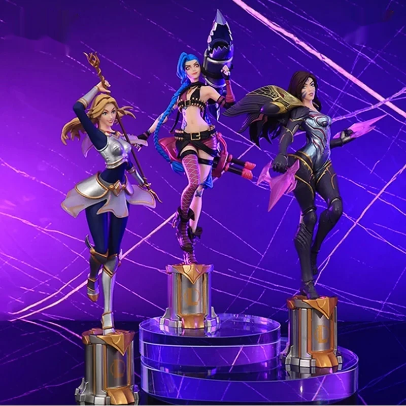 22 cm Jinx Kaisa Luxanna League Of Legends Figur Gk Anime Action Pvc Figur Sammlung Modell Spielzeug
