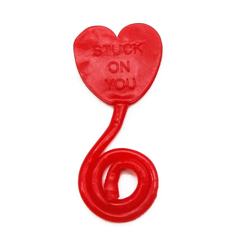 Playable Sticky Toy Colorful Love Heart Wall Climbing Toy Stretchy Sticky Stress Relief Fidget Toy for Kids Soft Tpr