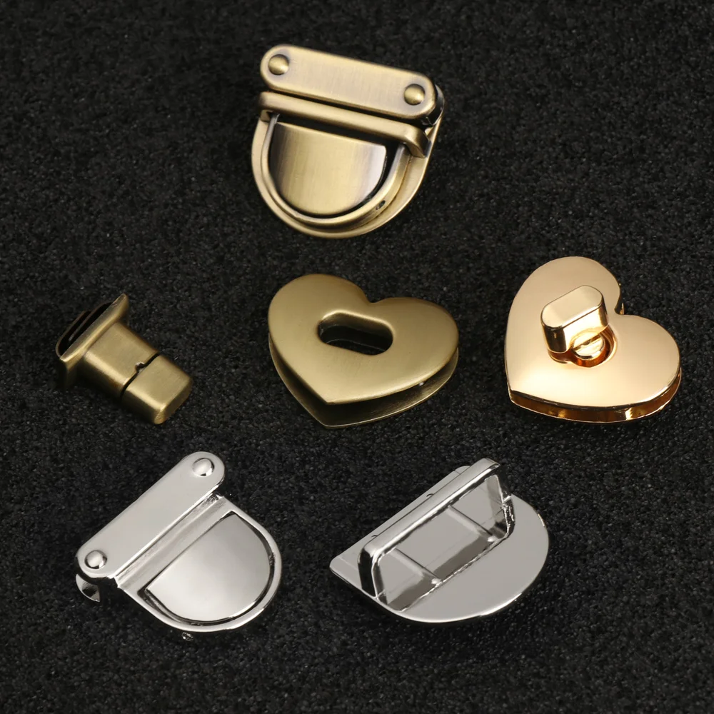 High Quality Metal Turn Lock Purse Luggage Hardware Durable Clasp DIY Handbag Bag Twist Locks Closure Bag Parts Accessories