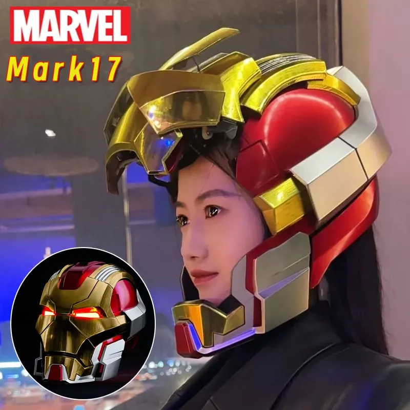 

Marvel Mk17 Iron Man Helmet Wearable Remote Control Mask Electric Toys Jarvis Voice Control Mark 17 Collectiion Model Boy Gift