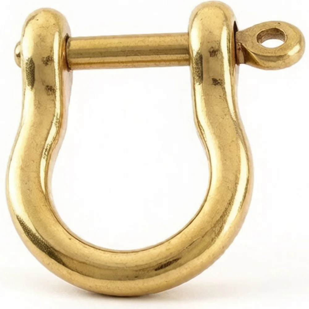 Solid Brass Carabiner D Bow Shackle Fob Key Ring Keychain Hook Screw Joint Connector Buckle