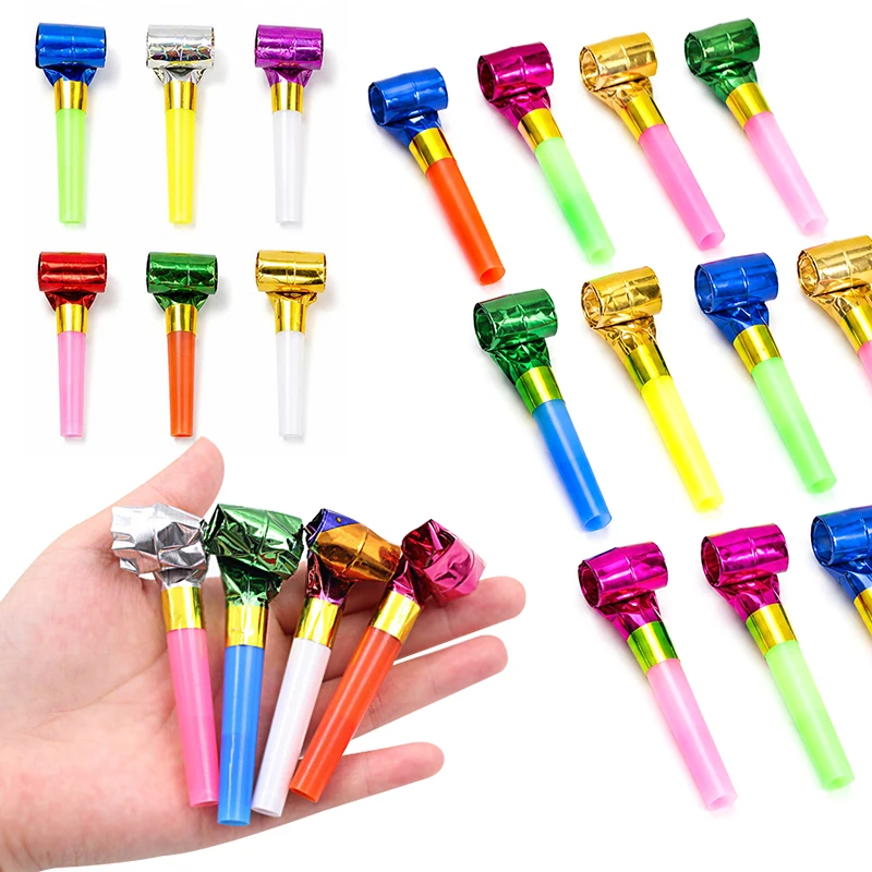 25/50PCS Bulk Party Blowers Noisemaker Blowing Dragon Whistle Random Color for Birthday Wedding Celebration Atmosphere Decor ZYF