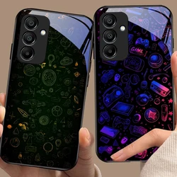 Dream Space Black Green For Samsung Galaxy A15 5G 54 4G 51 50 24 35 90 71 12 51 53 52S 80 22 34 Black Tempered Glass Phone Case