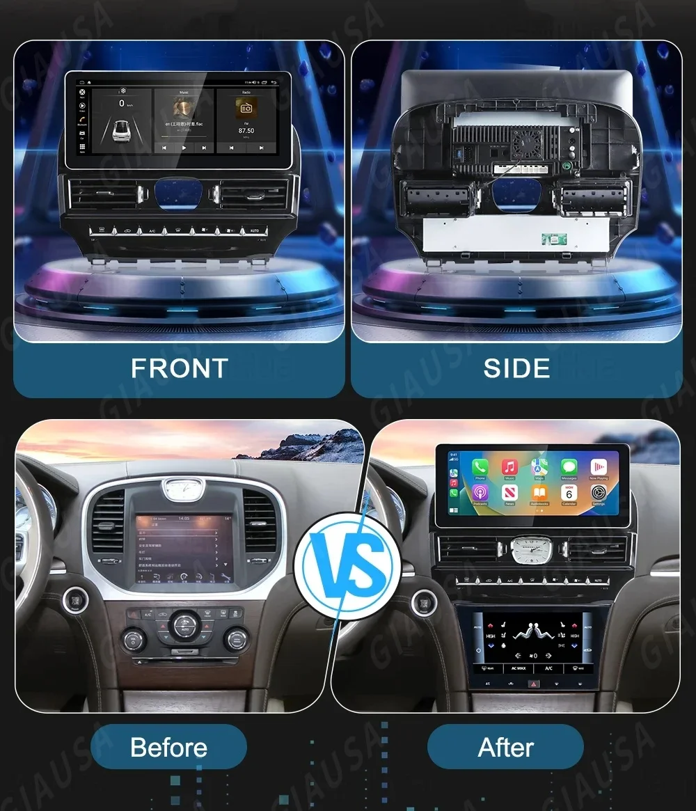 Car Radio For Chrysler 300 300C 2011-2023 Android 15 Auto Carplay 12.3+9.66