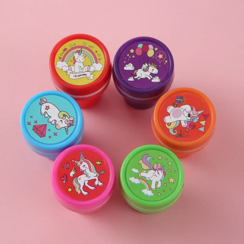 24 pz/set Set di timbri Infantil unicorno autoinchiostrante