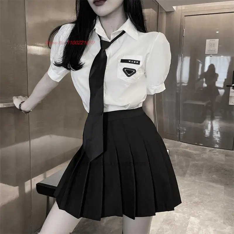 2024 ญี่ปุ่นโรงเรียนเครื่องแบบกะลาสี jk สาว Navy Sailor Uniform 2 ชิ้นชุดสาว jk ชุดเชียร์ลีดเดอร์คอสเพลย์