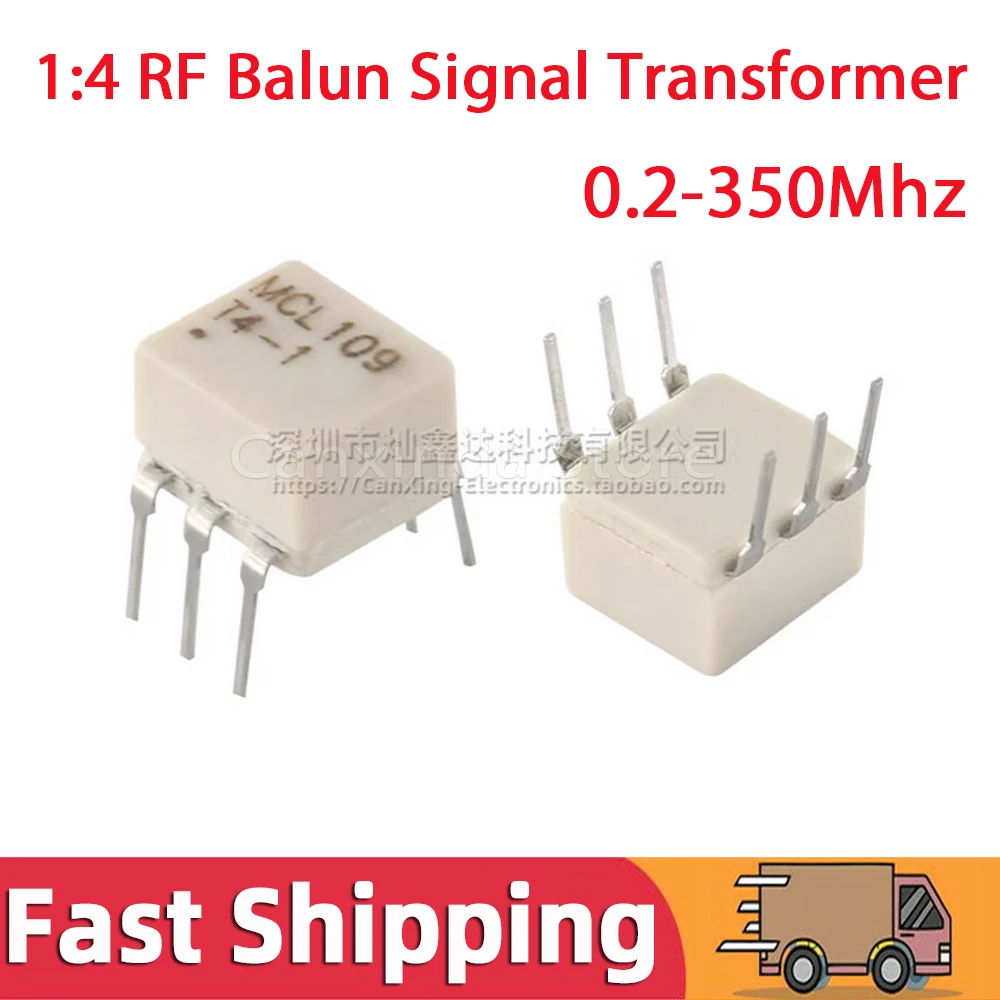 2pcs T4-1+ DIP4 RF Balun Signal Transformer Frequency  0.2-350MHZ Turns Ratio 1:4 Isolation T4-1