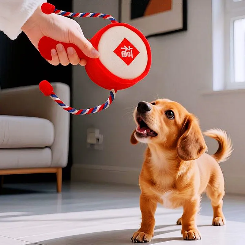Hundespielzeug, kaubeständiges interaktives Hundespielzeug, bissfestes Hundespielzeug mit Glöckchen, weiche Seile, Spielzeug für Hunde, Zahnreinigung, Welpentraining