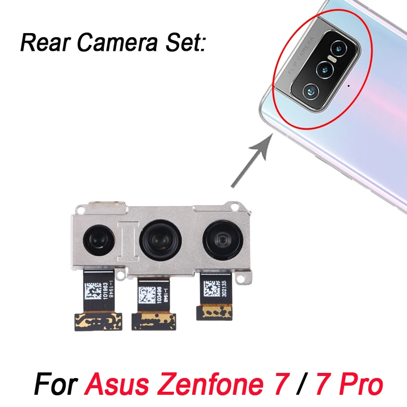 Back Facing Camera Set for Asus Zenfone 7 ZS670KS / Asus Zenfone 7 Pro ZS671KS Back Rear Camera Repair Replace Camera Module